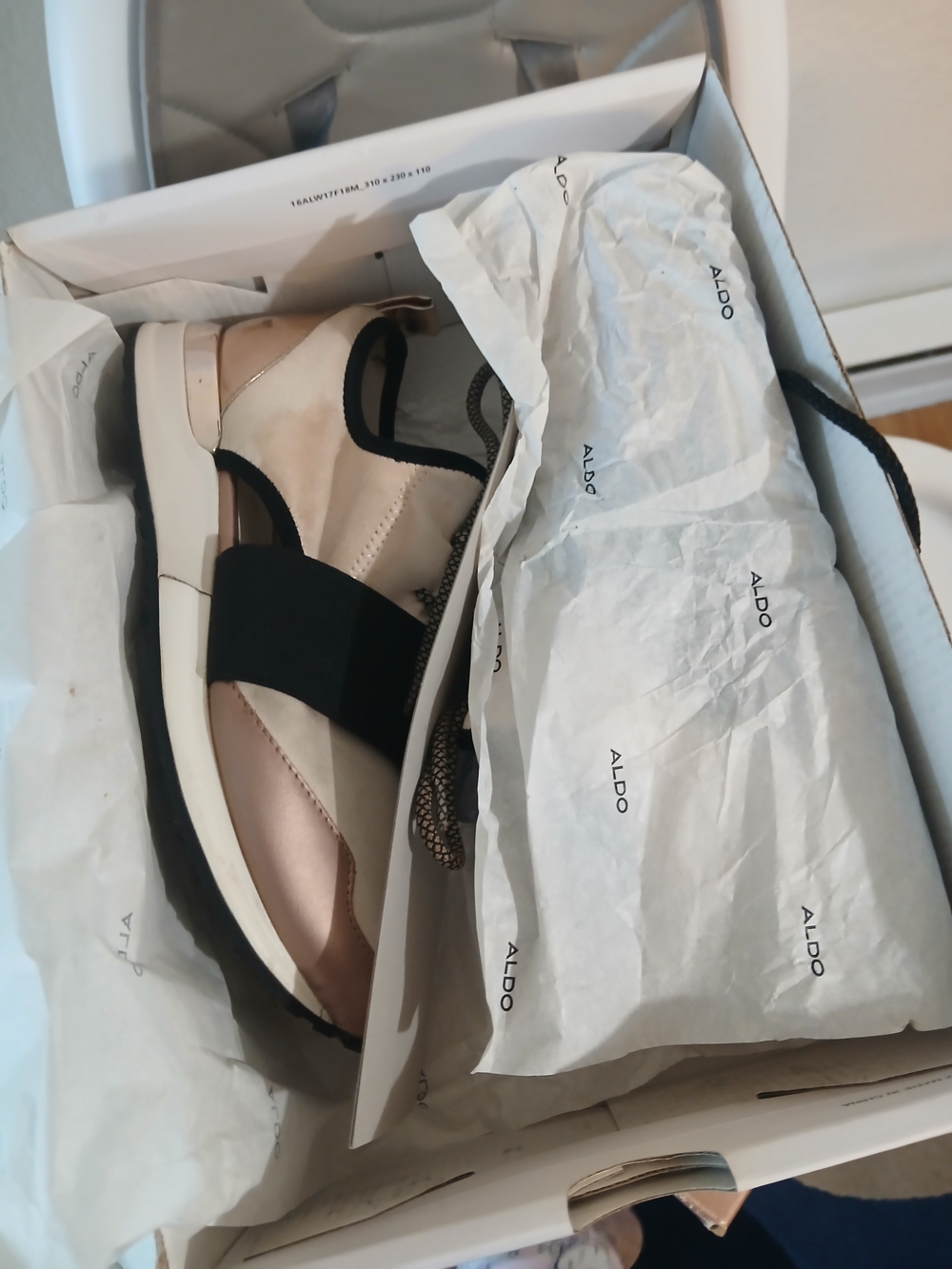 ALDO Women’s Rose Gold and Black Slip-On Sneakers + More